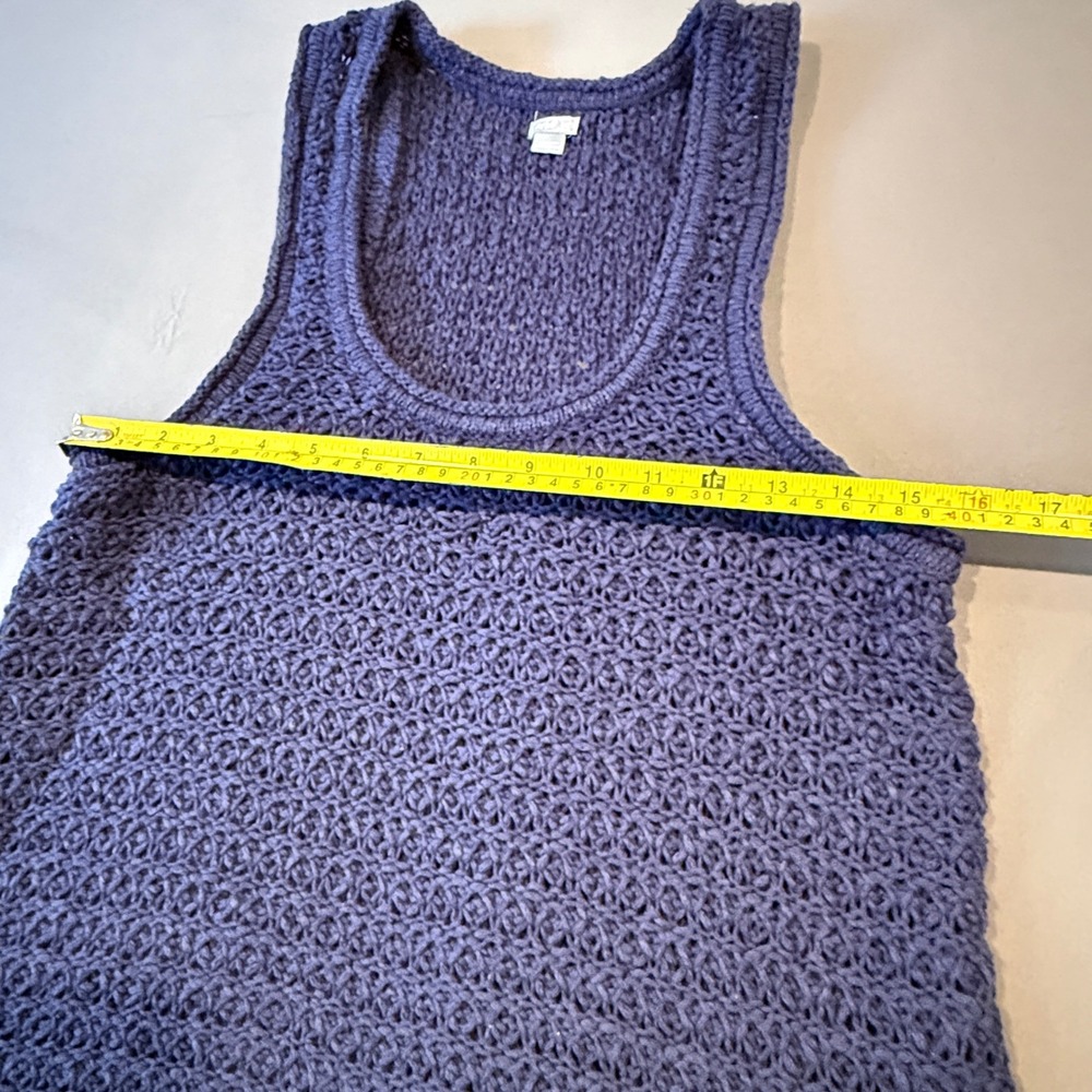 Aerie Navy Blue Open Knit Tank Top Women's Size Large — Fall Layering Piece - Picture 5 of 12